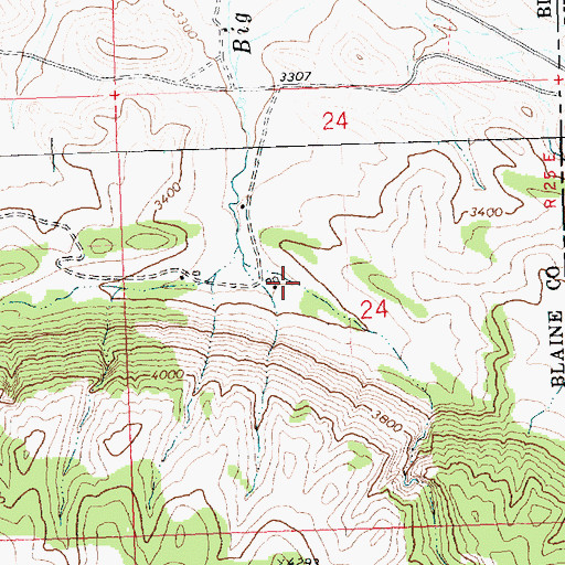 Topographic Map of 26N25E24BDDC01 Spring, MT