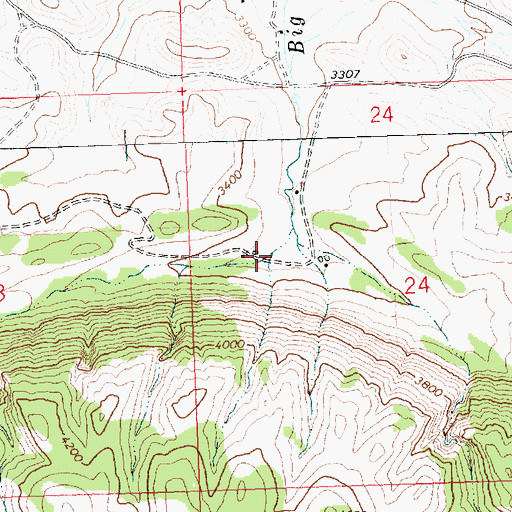 Topographic Map of 26N25E24BCDB01 Spring, MT
