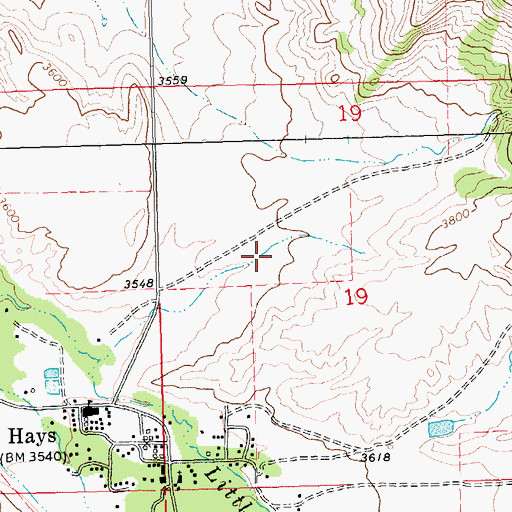 Topographic Map of 26N24E19BDCC01 Well, MT