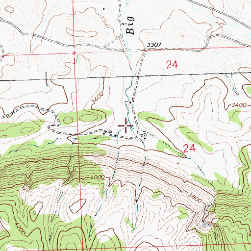Topographic Map of 26N25E24BDBC01 Spring, MT