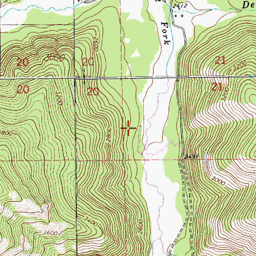 Topographic Map of 26N34W21CCBD01 Well, MT