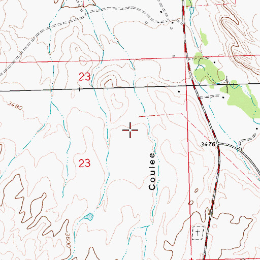 Topographic Map of 26N23E23ACAD01 Well, MT