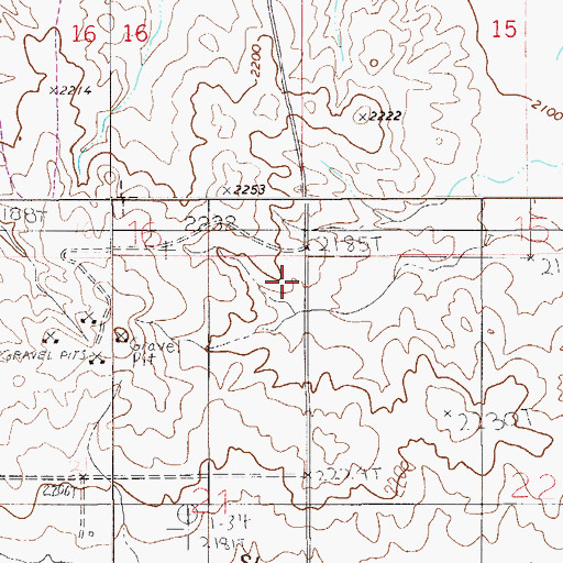 Topographic Map of 26N54E21AAAA01 Well, MT
