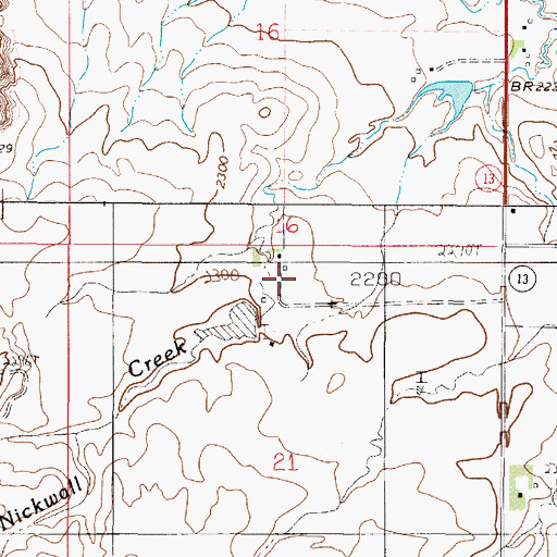 Topographic Map of 26N48E21ABBC01 Well, MT