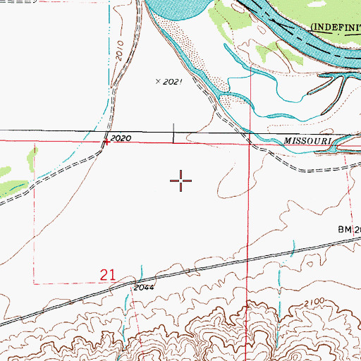Topographic Map of 26N44E21AA__01 Well, MT