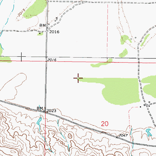 Topographic Map of 26N44E20BA__01 Well, MT
