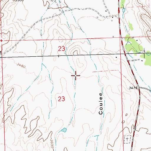 Topographic Map of 26N23E23ACAB01 Well, MT