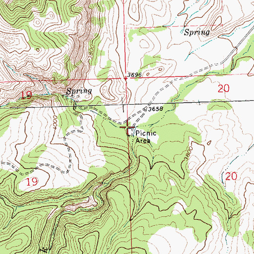 Topographic Map of 26N25E20BBCC01 Spring, MT