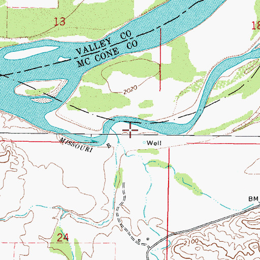 Topographic Map of 26N43E24AA__01 Well, MT