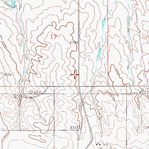 Topographic Map of 26N54E17DCAA01 Well, MT