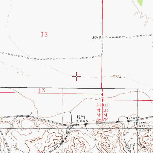 Topographic Map of 26N44E13DD__01 Well, MT