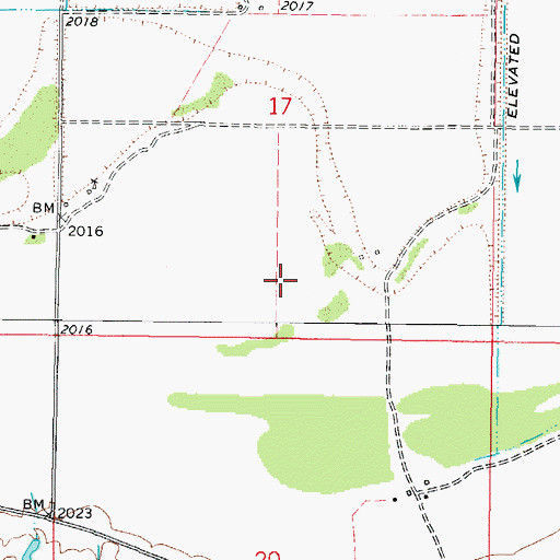 Topographic Map of 26N44E17DC__01 Well, MT