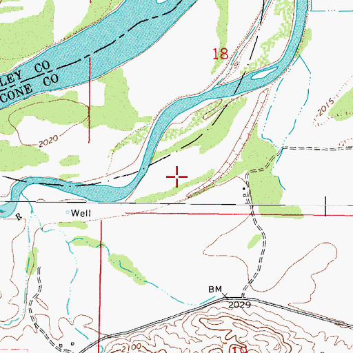 Topographic Map of 26N44E18CD__01 Well, MT