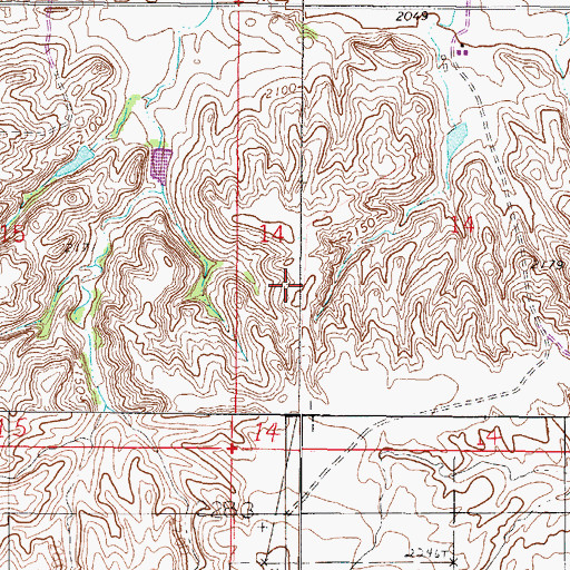Topographic Map of 26N46E14CB__01 Well, MT