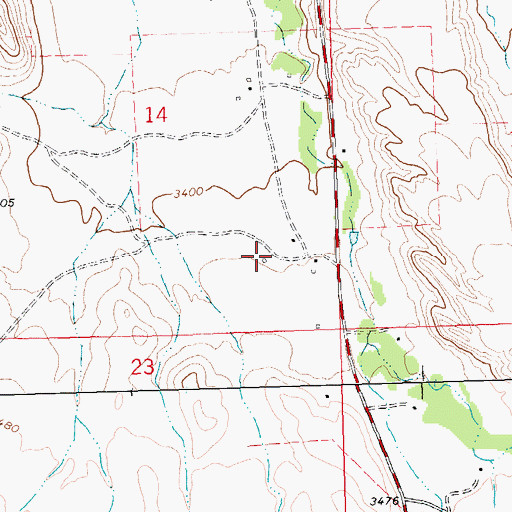 Topographic Map of 26N23E14DDB_02 Well, MT