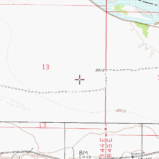 Topographic Map of 26N44E13DA__01 Well, MT