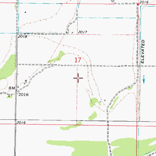 Topographic Map of 26N44E17DB__01 Well, MT