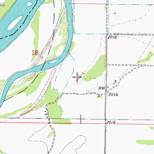 Topographic Map of 26N44E18DA__01 Well, MT