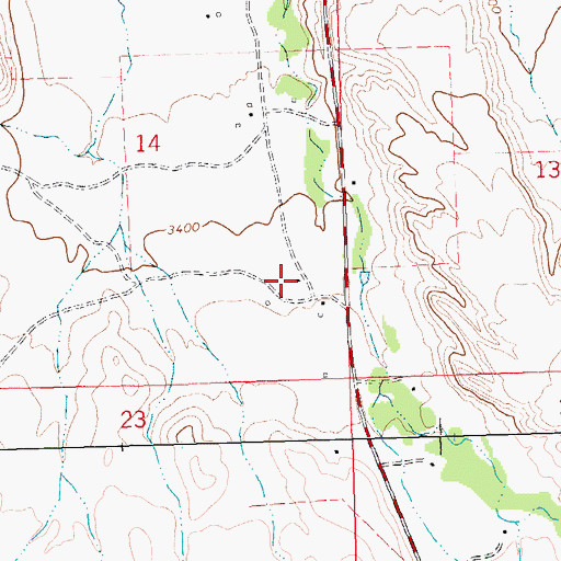 Topographic Map of 26N23E14DDA_03 Well, MT