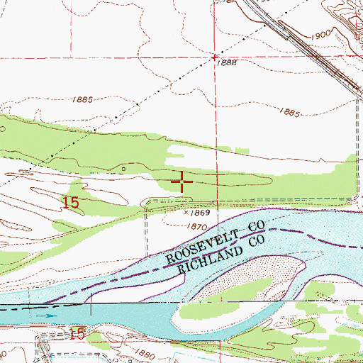 Topographic Map of 26N59E15AD__01 Well, MT