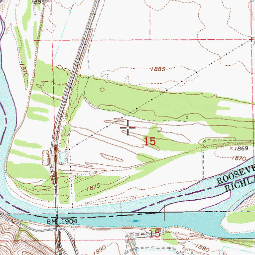 Topographic Map of 26N59E15BD__01 Well, MT