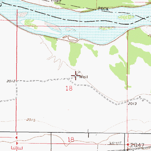 Topographic Map of 26N45E18DBBA01 Well, MT