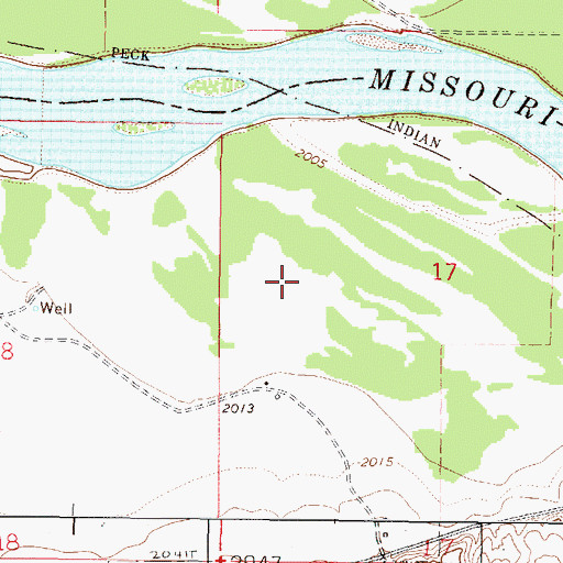 Topographic Map of 26N45E17CB__01 Well, MT