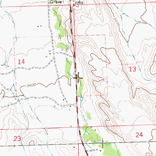 Topographic Map of 26N23E13CBBC01 Well, MT