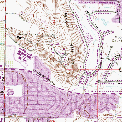 Topographic Map of Moon Hill, AZ