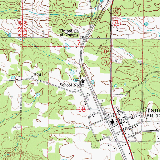 Topographic Map of School Number 47, AR