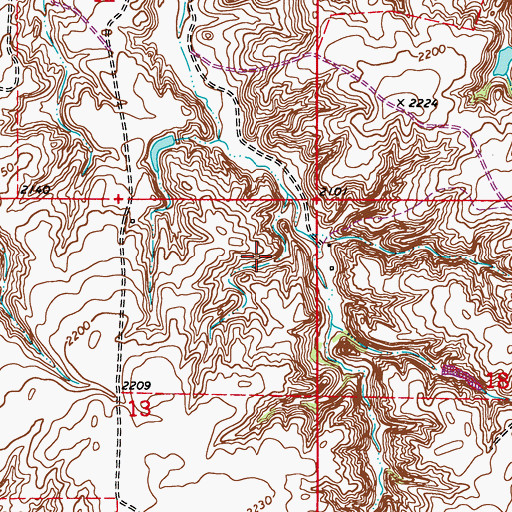 Topographic Map of 26N51E13AA__01 Well, MT