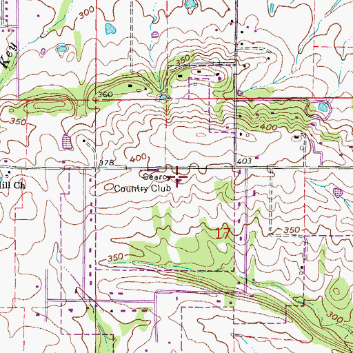 Topographic Map of Searcy Country Club, AR