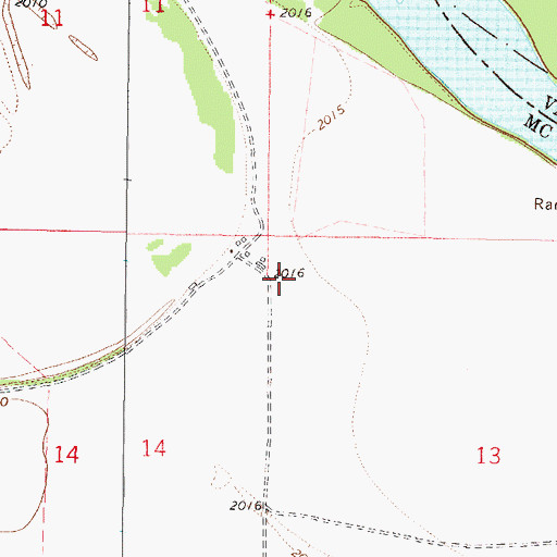 Topographic Map of 26N44E13BB__01 Well, MT