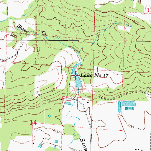 Topographic Map of Lake Number Seventeen, AR