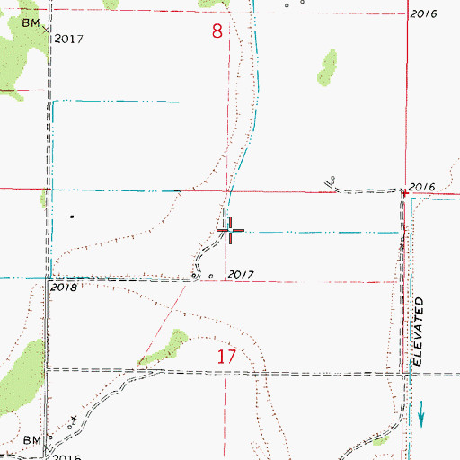Topographic Map of 26N44E17AB__01 Well, MT