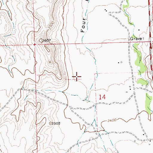 Topographic Map of 26N23E14BDBA01 Well, MT