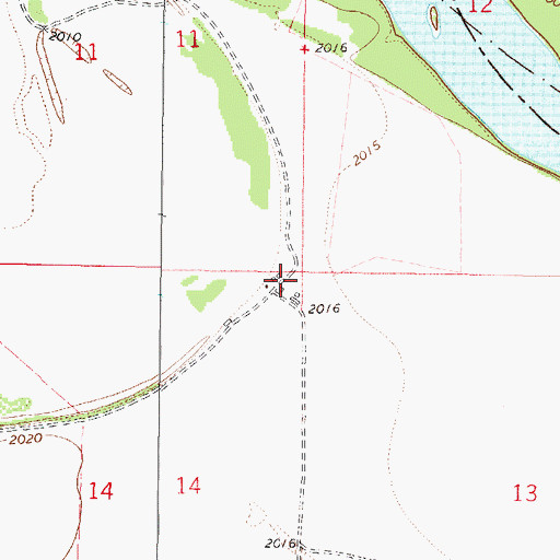 Topographic Map of 26N44E14AAAA01 Well, MT