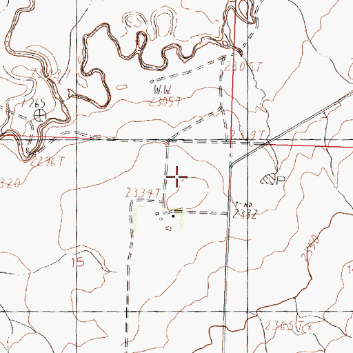 Topographic Map of 26N32E15AA__01 Well, MT
