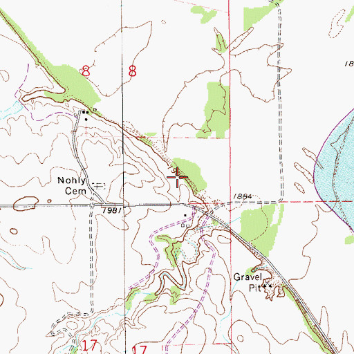 Topographic Map of 26N59E08DDCA01 Well, MT