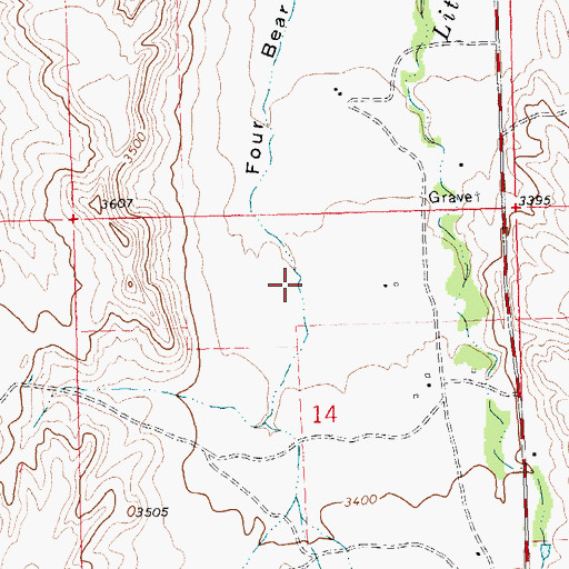 Topographic Map of 26N23E14ABCB01 Well, MT