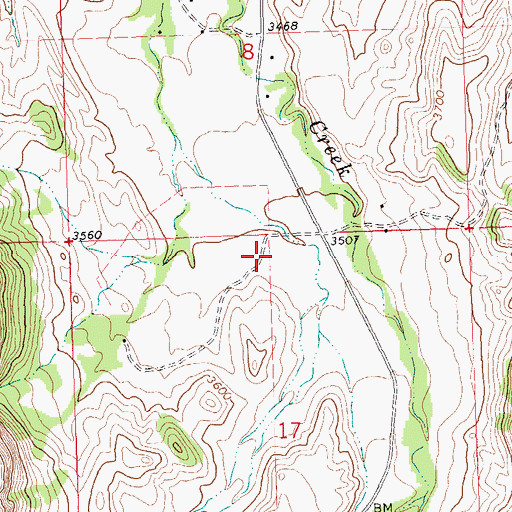 Topographic Map of 26N25E17BAAA01 Well, MT