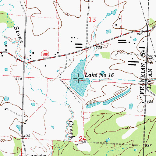 Topographic Map of Lake Number Sixteen, AR