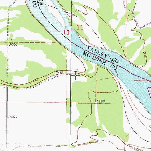 Topographic Map of 26N45E11DCCD01 Well, MT