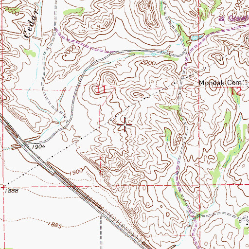 Topographic Map of 26N59E11DB__01 Well, MT