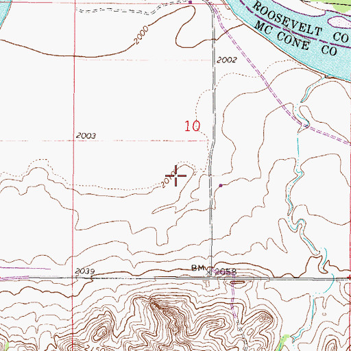 Topographic Map of 26N46E10CA__01 Well, MT