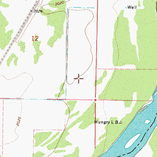 Topographic Map of 26N43E12DD__01 Well, MT