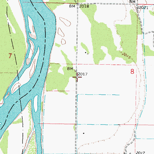 Topographic Map of 26N44E08CB__01 Well, MT