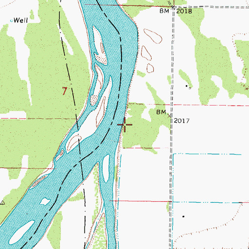 Topographic Map of 26N44E07DA__01 Well, MT
