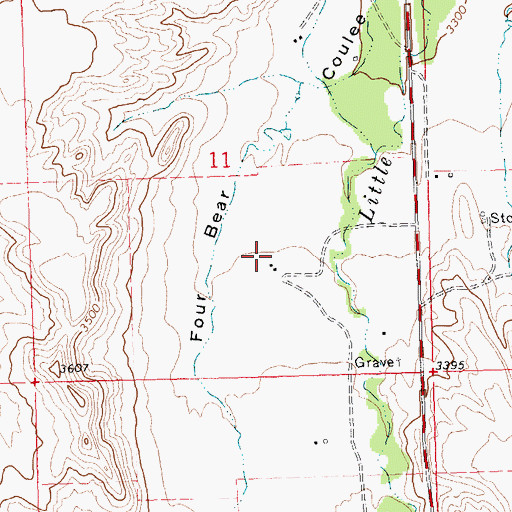 Topographic Map of 26N23E11DBC_01 Well, MT