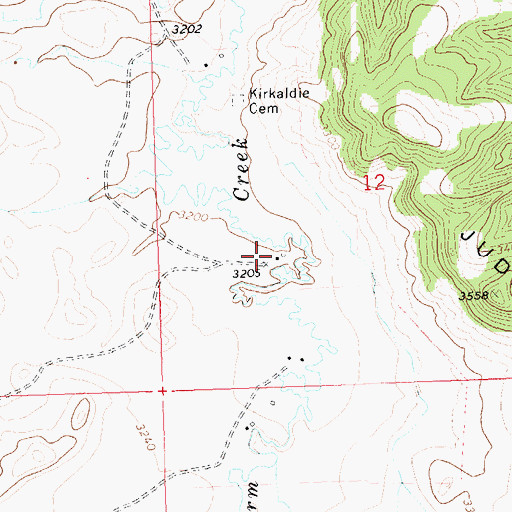 Topographic Map of 26N25E12CAC_01 Well, MT